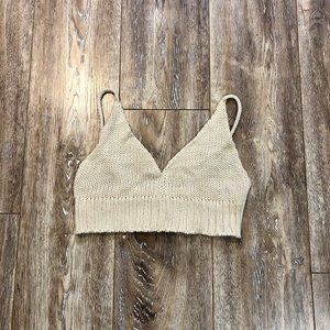 Cream Knit Crop Top